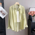Women's Summer Casual Fashion Tencel Sun-Protection Lightweight Cardigan + Shirt + Ja - Apricot