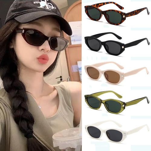 UV-Proof Polarized Sunglasses Men Cat-Eye Women Premium Narrow Frame Sun-Proof Driving Face-Slimming Old Money Style Sunglasses