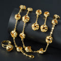 Middle East Dubai Accessory Vietnam Bride Wedding Jewelry Set Necklace Bracelet Set Earrings Ring Bead Gem 4-Piece Set