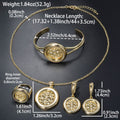 Amazon New Import 18K Cutout Rhinestone Necklace Bracelet Set Earrings Ring Retro Accessory Set Jewelry