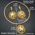 Cross-Border New Release Cutout Base Pad Shiny Five-Point Star Necklace Earrings Set 2-Piece Set Exquisite Set Women