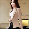 Women's Fall Korean Casual Fitted Blazer + Top 2026 | Casual Blouse - Khaki