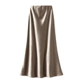 Fall French Elegant Satin High Waist Drapey Skirt