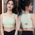 一体固定杯聚拢运动内衣女薄美背可外穿高强度防震跑步运动文胸秋