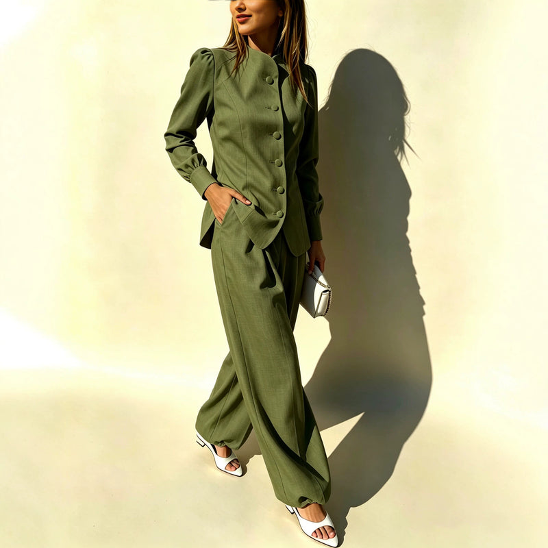 Casual Fashion High Waist Pants + Top Set