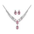 Vienna Old Dream Crystal Color Gem Oval Round Jewelry Set Imperial Breeze Banquet Necklace Light Luxury Niche Necklace