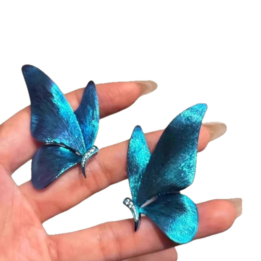 Rhinestone Butterfly Stud Earrings - view 5