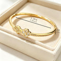Overseas New Four Leaf Clover Cubic Zirconia Bangle Simple Elegant Daily Versatile Bracelet Niche Design Premium Hand Jewelry