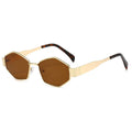 Overseas Sunglasses New Quilted Shape Arc de Triomphe Influencer Fashionable Glasses Metal Small-Frame Polygon Sunshade Sunglasses