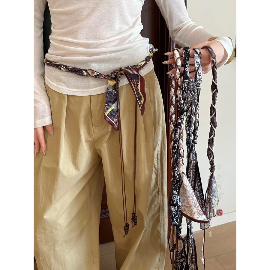 Bohemian Paisley Woven Scarf Belt - view 2