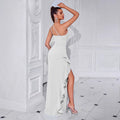 Women's Ruffle Patchwork Slim Fit Bodycon Sexy Evening Gown