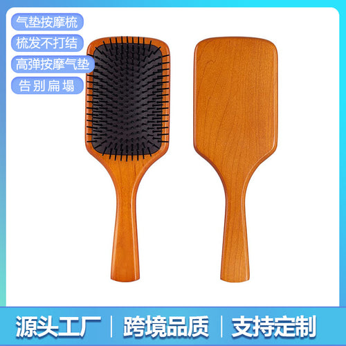 Cushion Comb Cushion Hair Brush Beech Smoothing Non-Comb Knot Square Cushion Head Part Scalp Massage Comb
