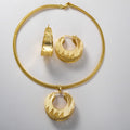 Overseas Fashionable Commute Geometric Shape Band Shape Earrings Necklace In Stock Summer Simple Elegant Earrings 2-Piece Set