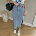 Summer Slimming Petite High Waist Slit Skirt + Long Skirt
