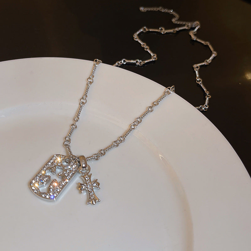 Silver-Tone Metal Cross Layered Necklace - view 9