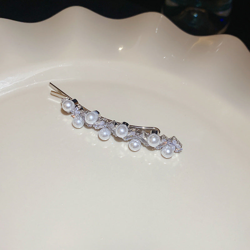 Pearl Bow and Iris Flower Hair Claw Clip - view 8