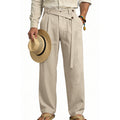 2026 customized men's clothing spring white bottom large size american style oblique waist linen cas