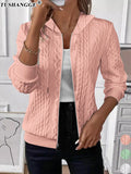 Women's Fall-Winter Knit Long Sleeve Hoodie + Jacket 2026 | Trendy Jacket - White