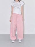 Sporty Retro Loose Wide Leg Pants
