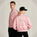 Casual Fashion Satin Silk Stand Collar Heavy Jacket
