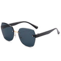 New Fashionable Rimless Beveled Women Sunglasses Trendy UV-Proof Men Sunglasses Ocean Lens Gradient Sunshade Glasses