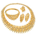 New Statement Multi-Layer Rhinestone Necklace Bracelet Set Earrings Ring Set Premium Banquet Clavicle Chain Accessory Women
