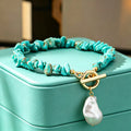 EU/US Import Asymmetric Pearl Clavicle Chain Women Personality Fashionable Premium Elegant Simple Green Fluffy Stone Necklace