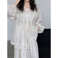 Summer New Chinese Embroidered Heavy Sun-Protection Shirt + Skirt 2-Piece Set