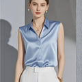 Women's Summer Professional French Acetate Satin Sleeveless Shirt 2026 - Gray