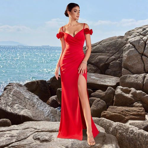Women's Strapless V-Neck Bodycon Sexy Classic Premium Evening Gown