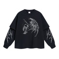 ARTIE Men's Fall Printed Faux Layered Loose Fit T-Shirt