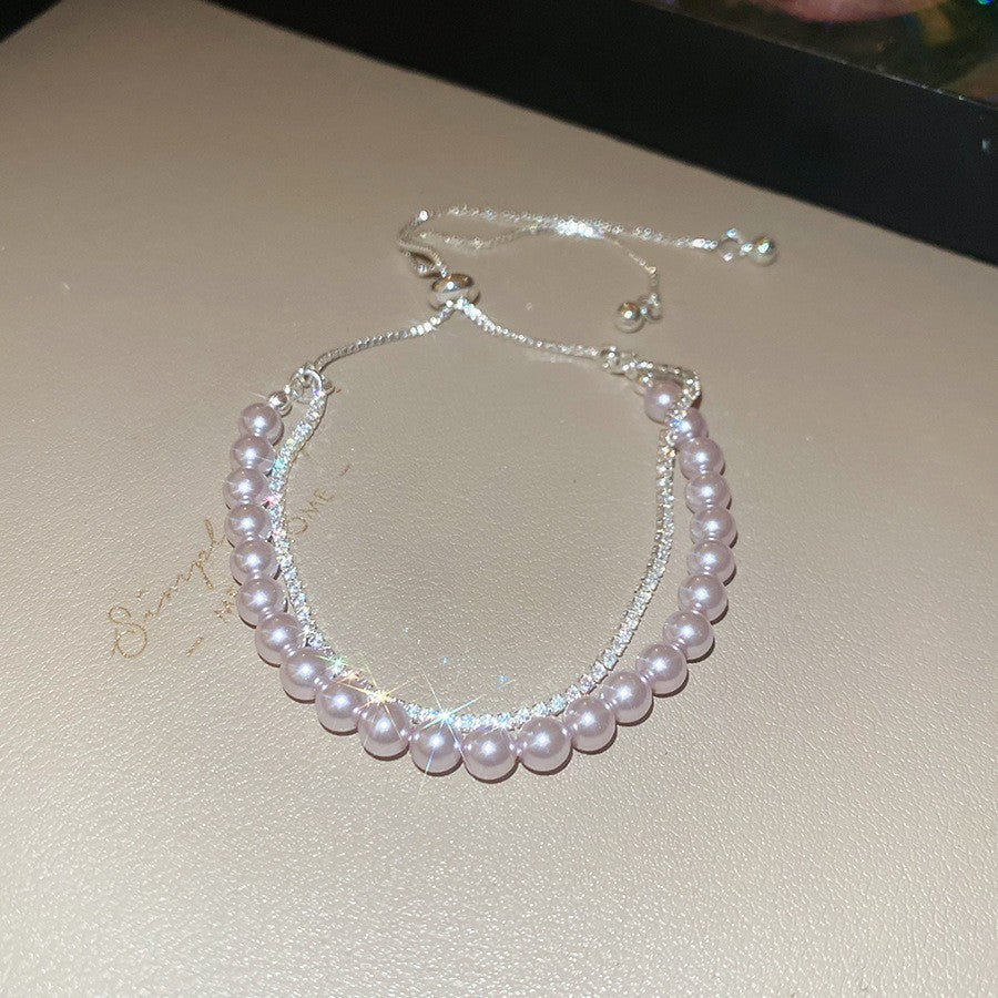 Zircon Flower Heart Pearl Bracelet - view 9