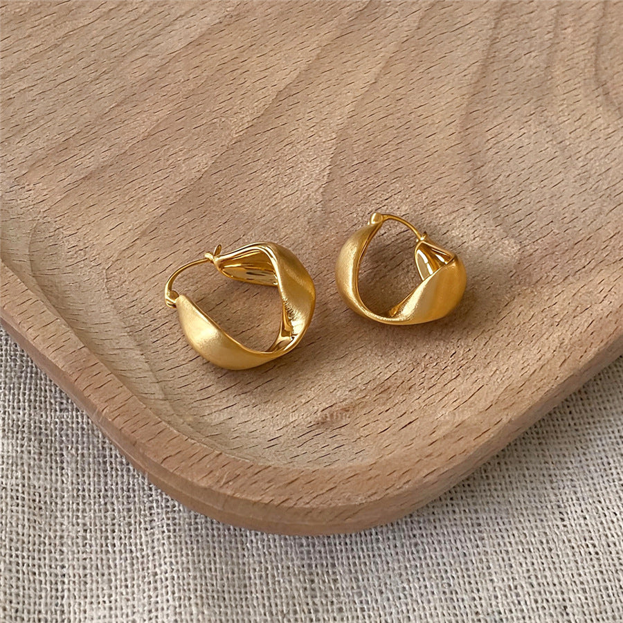 18K Gold-Plated Twisted Circle Hoop Earrings - view 6