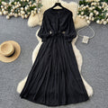 Retro Palace Style Lantern Sleeve Dress, Crochet Embroidery Fitted Long Dress