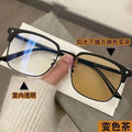 New Blue-Light Glasses Men Retro Half-Rim Browline Glasses Frame With Rx Photochromic Finish Item Prescription Sunglasses