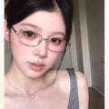 Light-Feel Gray Photochromic Myopia Glasses Small-Frame Fashionable Overseas Photochromic Anti-Blue-Light Premium Western Student Metal Prescription Sunglasses