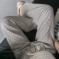Summer Casual Slimming Striped Drapey Lightweight Straight Leg Wide Leg Pants + Pants