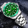 PINTIME Mens Watch Drop Ship Green Creek Ghost Self-Winding Mechanical Clear Base Quartz Watch Men Waterproof