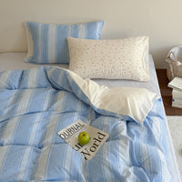 Moonlight Blue / 0.9m Bed - 3-Piece Flat Sheet - Fits 150x200cm Duvet