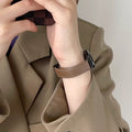 Fits Xiaomi Band 10 / nfc Band Leather Fold Magnetic 9 / 8 Light Luxury Unisex Contrast Premium Wrist Strap