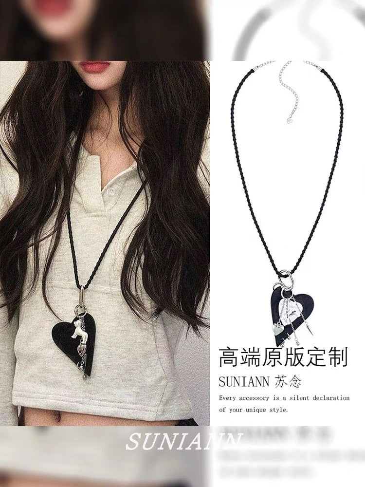 Minimalist Heart and Star Pendant Necklace - view 8
