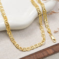 Amazon Overseas Simple Design Style Single Layer Gold Cutout Women Necklace Bracelet Set 2-Piece Set Western Niche