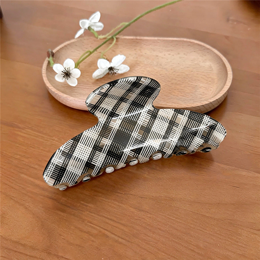 Classic Plaid Acrylic Hair Claw Clip - view 7