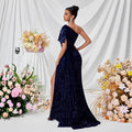 Women's One-Shoulder Sequin Evening Gown Party