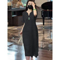 Cotton Linen Heavy Embroidery Long Dress, 4 Colors Available