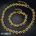 Western Italy 750 Mark Magazine Round Band String Knot Twist Band Shape Motif Necklace Bracelet Set Export Bestseller