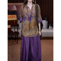 Summer Artistic Casual Wide Leg Pants + Shirt + Pants Set