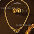 Vintage Earrings Premium vintage Western Heavy-Duty Set Inlay Light Luxury Stud Retro Necklace Jewelry Set