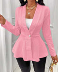 Fall-Winter Jacquard Long Sleeve Pattern Fitted Jacket
