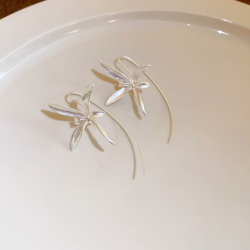 Chinese-Style Iris Flower Hook Earrings - view 7